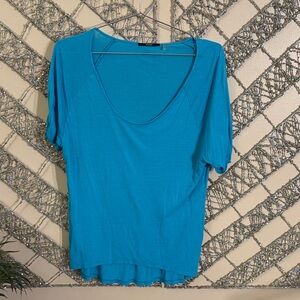 Tahari Vibrant Blue Short Sleeve Top